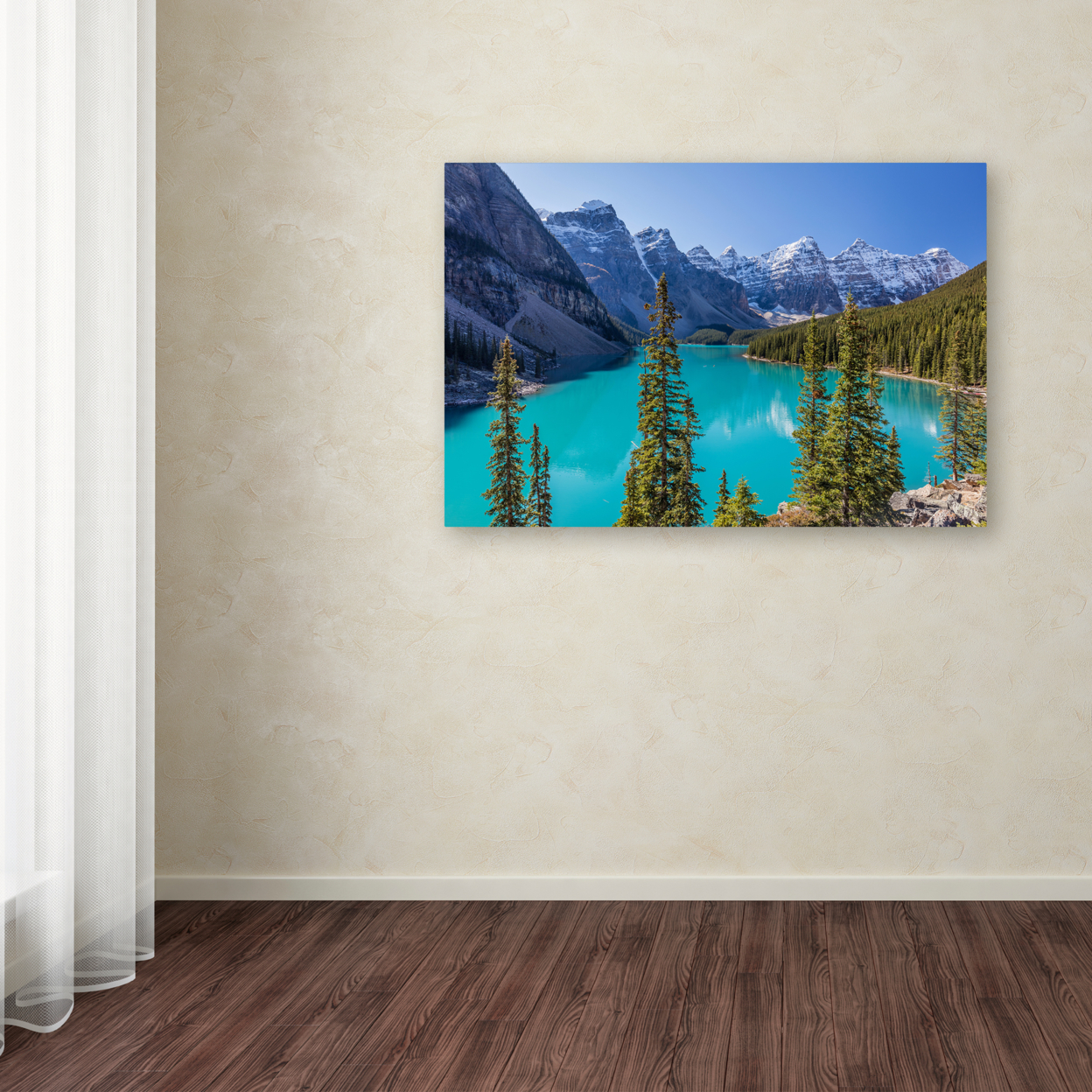 Pierre Leclerc 'Turquoise Moraine Lake' Canvas Art 16 X 24