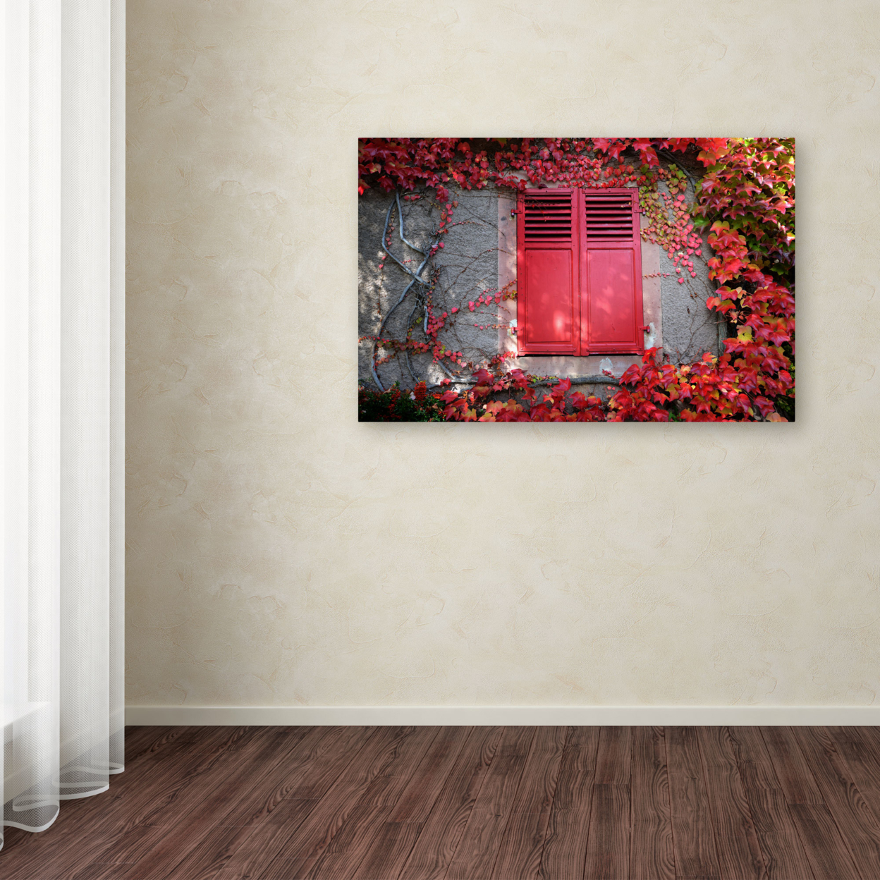 Philippe Sainte-Laudy 'Red Windowpane' Canvas Art 16 X 24