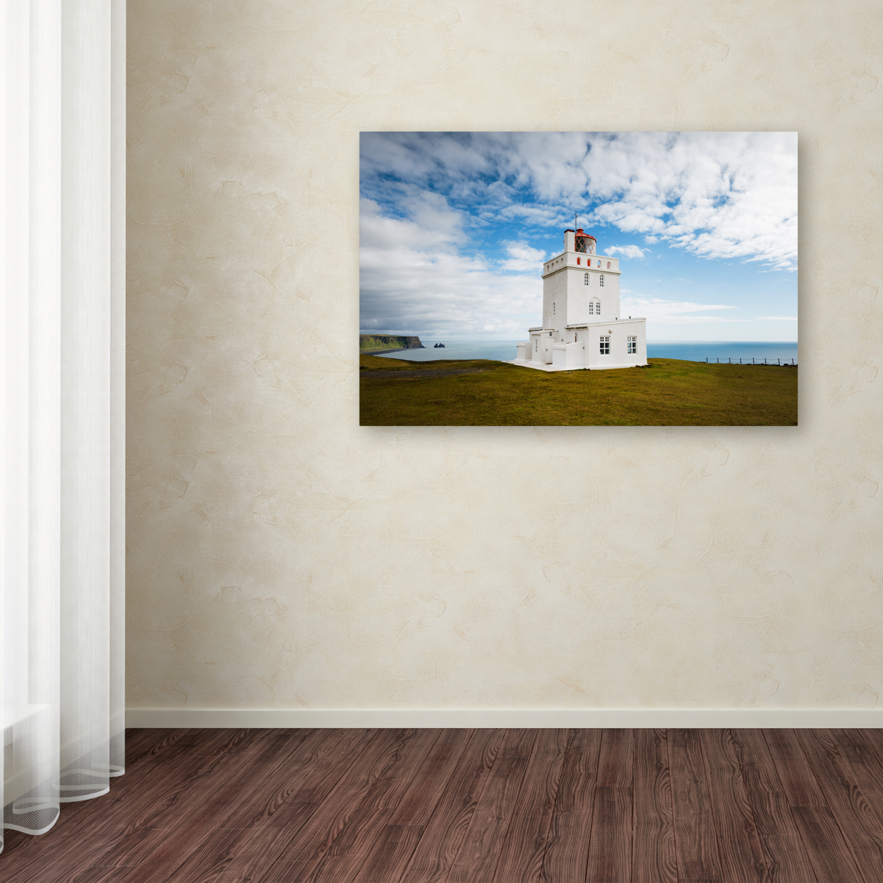 Philippe Sainte-Laudy 'Dyrholaey Lighthouse' Canvas Art 16 X 24