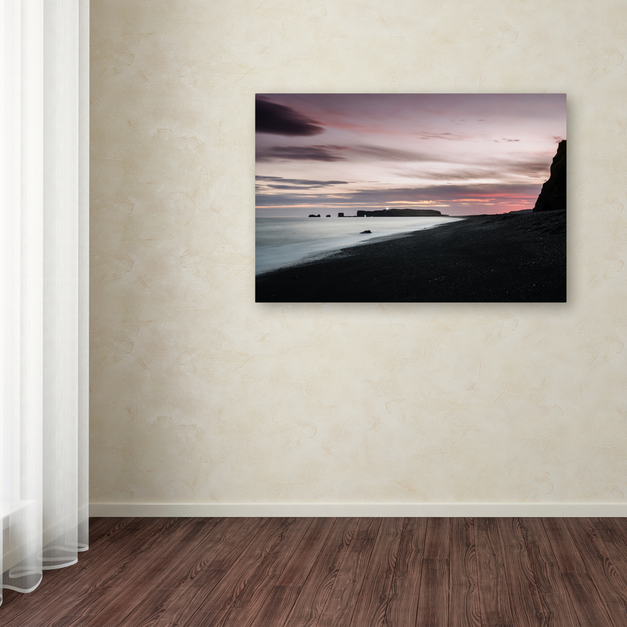 Philippe Sainte-Laudy 'Sunset At Dyrholaey' Canvas Art 16 X 24