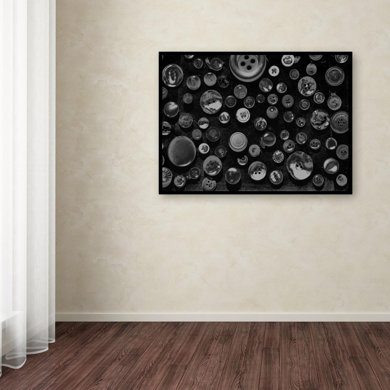 Patty Tuggle 'Black & White Buttons' Canvas Art 16 X 24