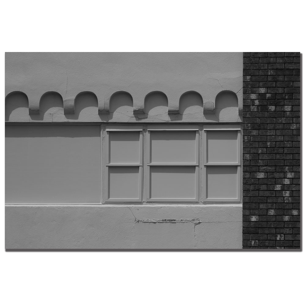 Patty Tuggle 'Window Painting Black And White' Canvas Art 16 X 24