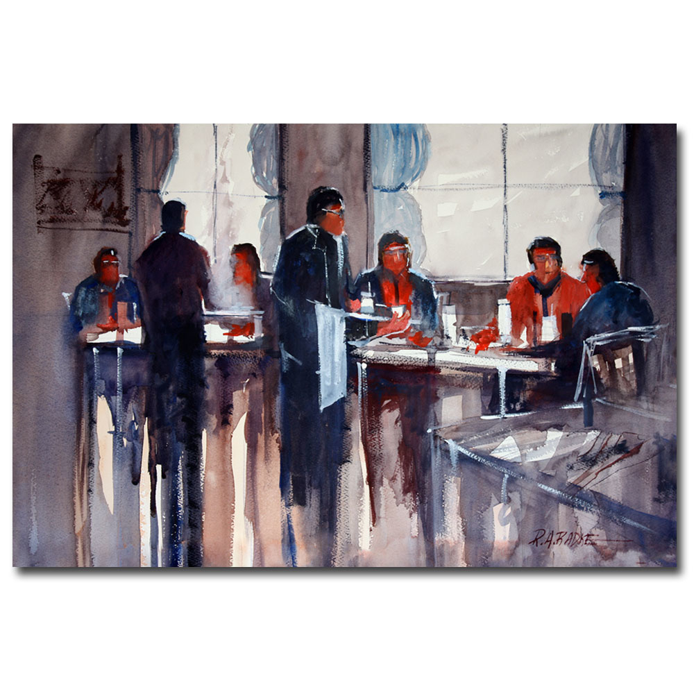 Ryan Radke 'Business Lunch' Canvas Art 16 X 24