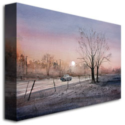 Ryan Radke 'Highway 21 Sunrise' Canvas Art 16 X 24