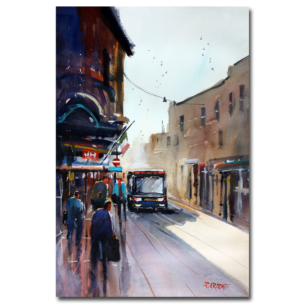 Ryan Radke 'Italian Bus Stop' Canvas Art 16 X 24