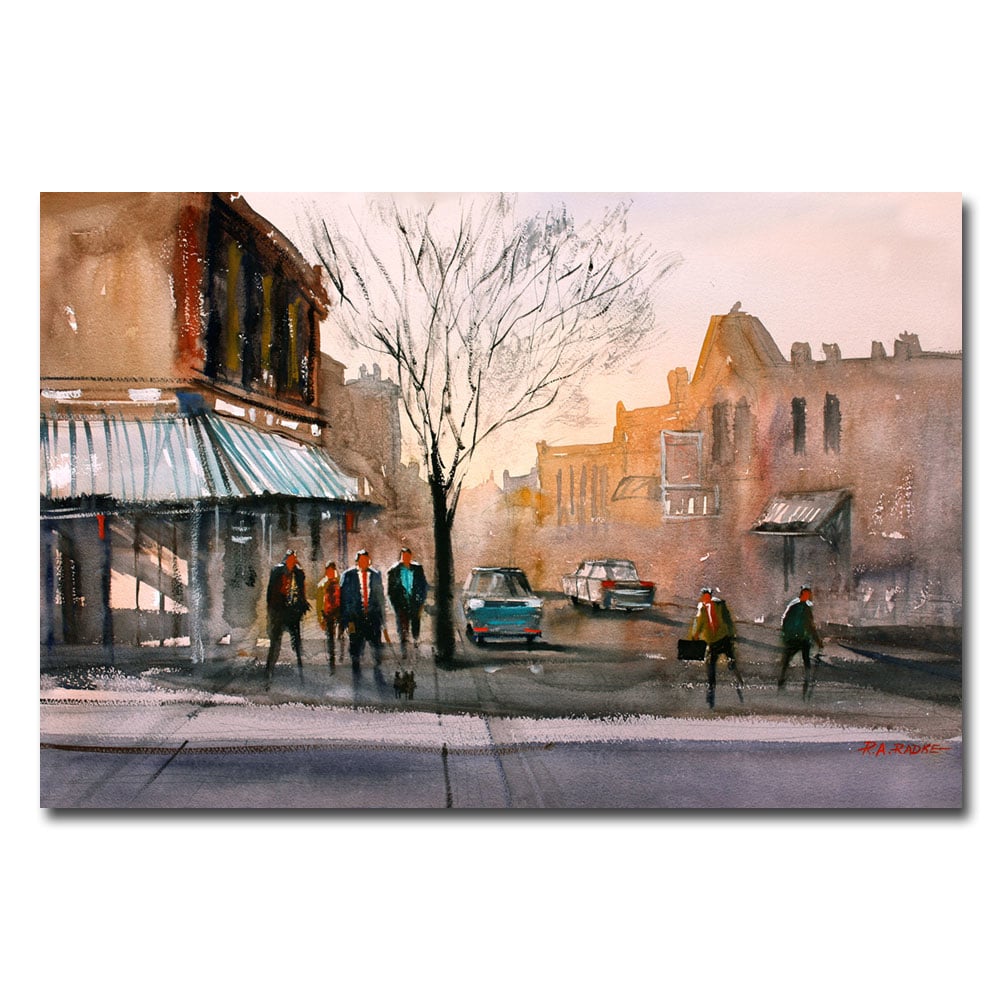 Ryan Radke 'Main Street Steven's Point' Canvas Art 16 X 24