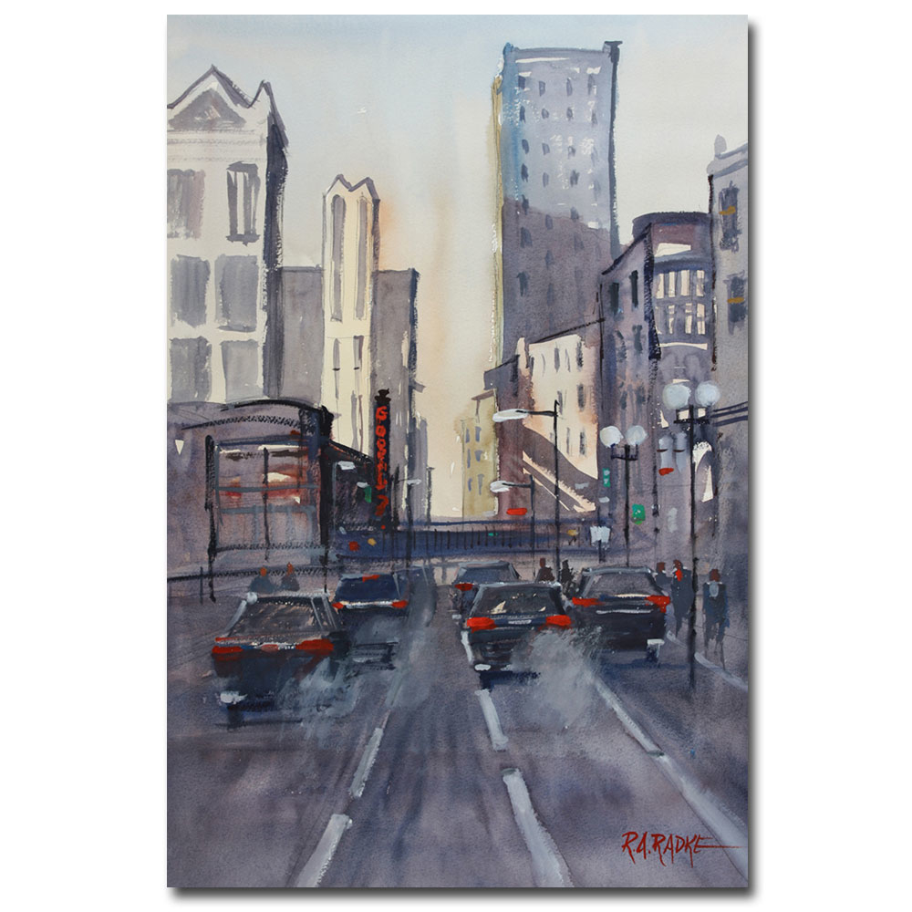 Ryan Radke 'Theatre District - Chicago' Canvas Art 16 X 24