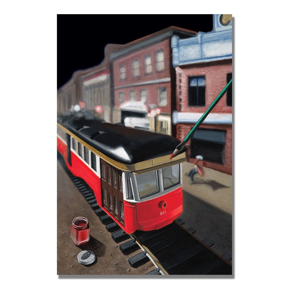 Roderick Stevens 'Bourbon Street Trolley' Canvas Art 16 X 24
