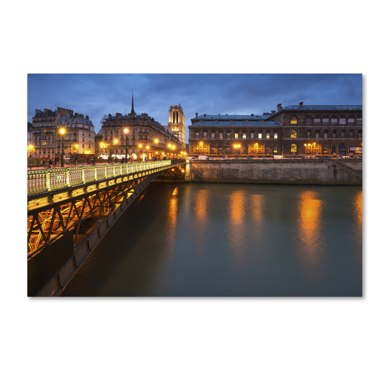Mathieu Rivrin 'Bridge Of Arcole In Paris 2' Canvas Art 16 X 24