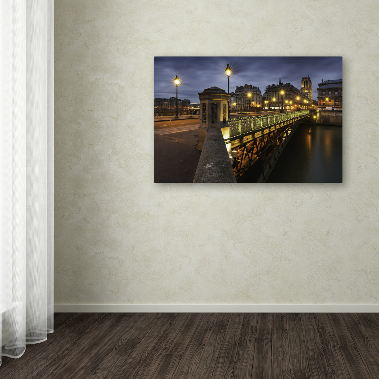 Mathieu Rivrin 'Bridge Of Arcole In Paris' Canvas Art 16 X 24