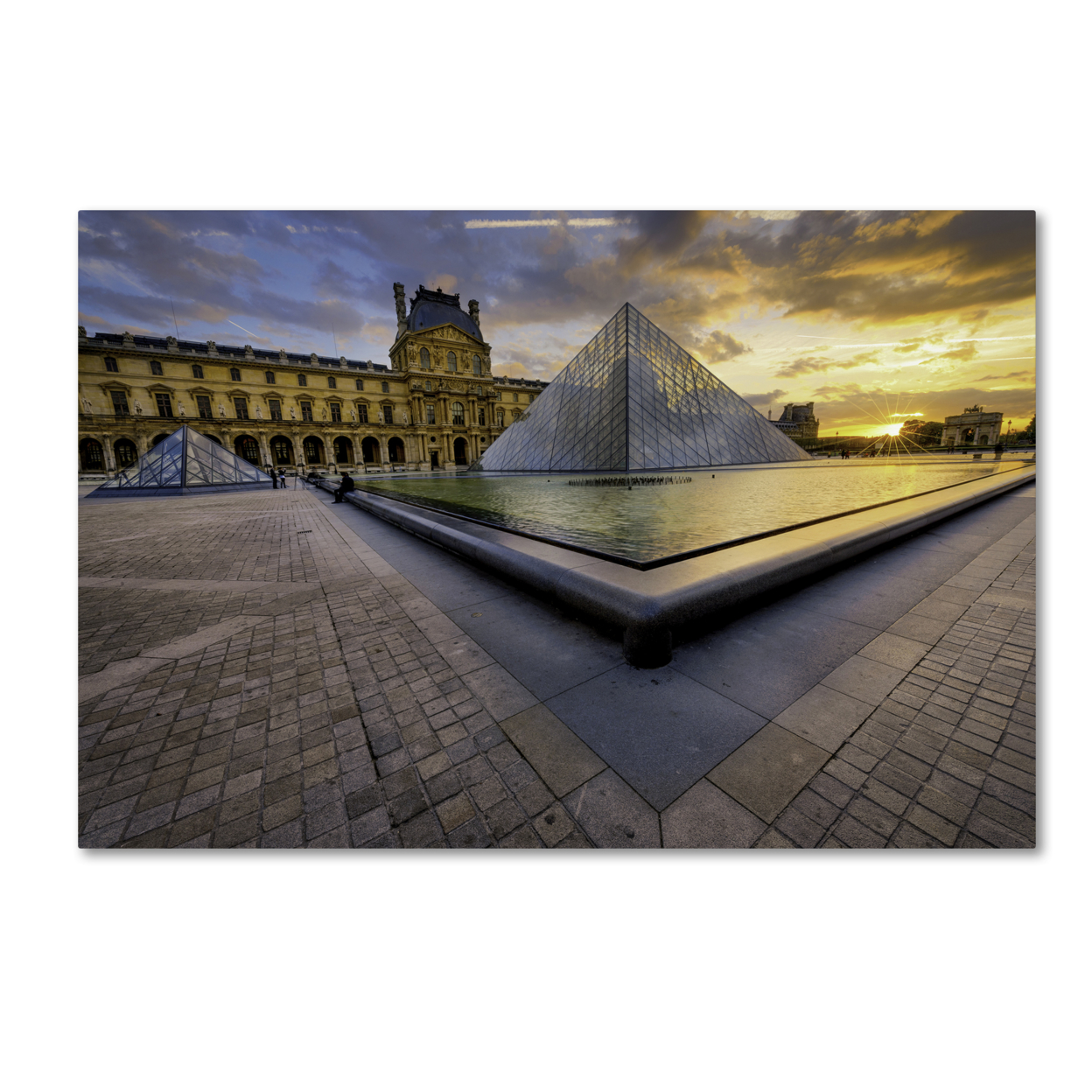 Mathieu Rivrin 'Geometry Of The Louvre Museum' Canvas Art 16 X 24