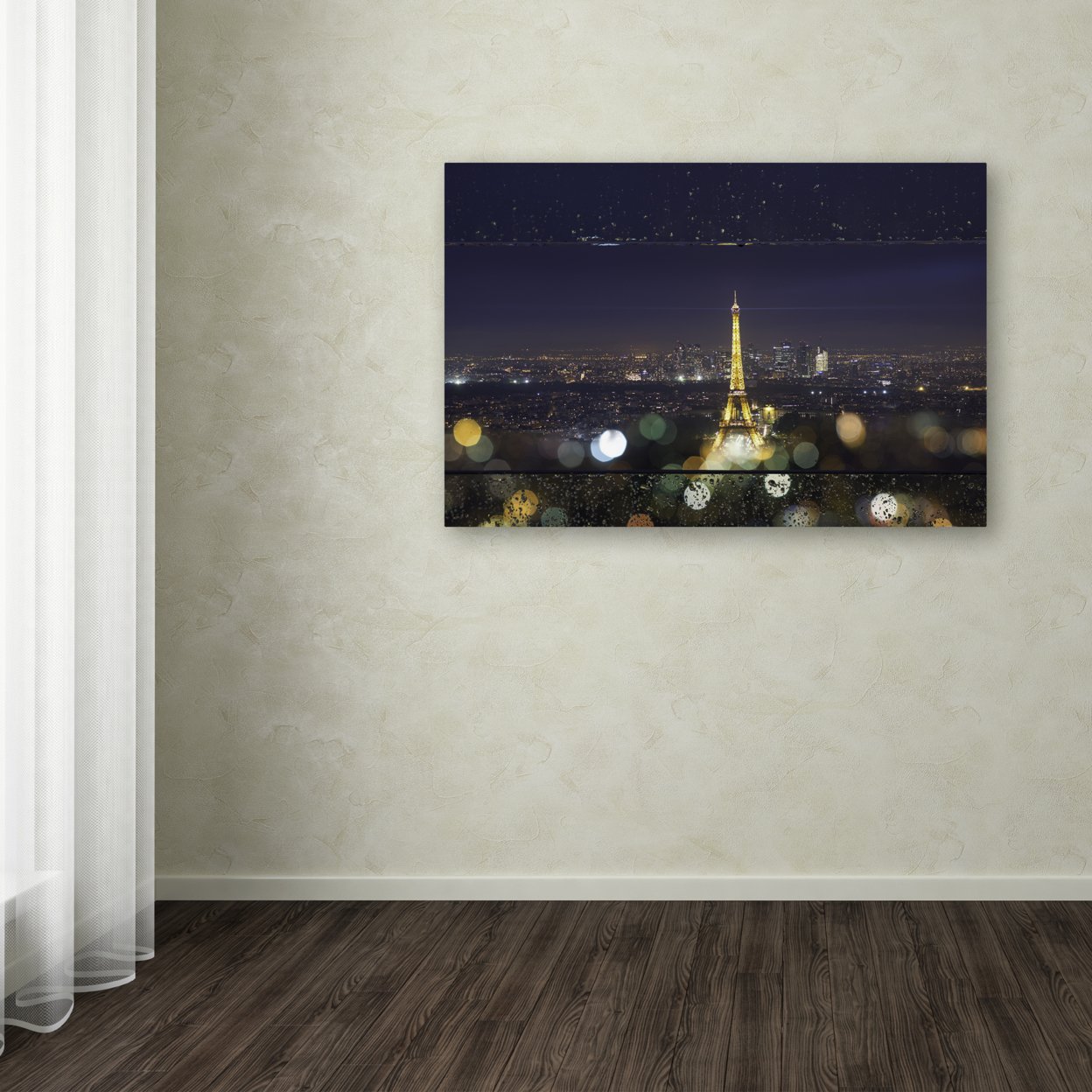 Mathieu Rivrin 'Fireworks Of Rain In Paris' Canvas Art 16 X 24