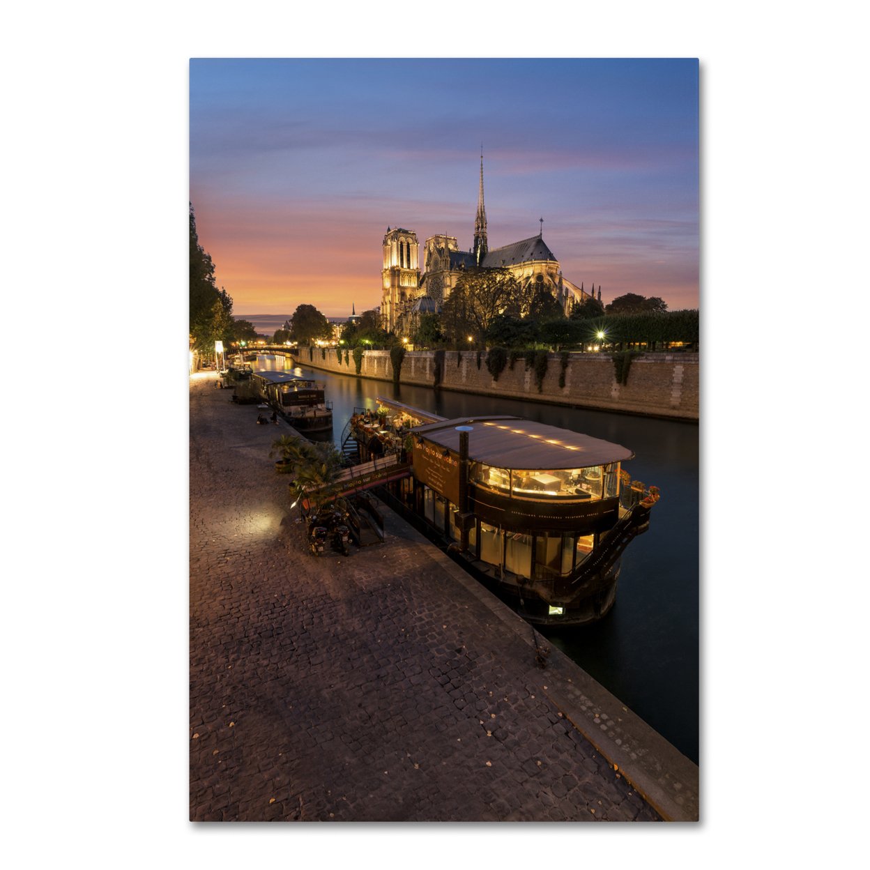 Mathieu Rivrin 'Sunset In Notre Dame De Paris' Canvas Art 16 X 24