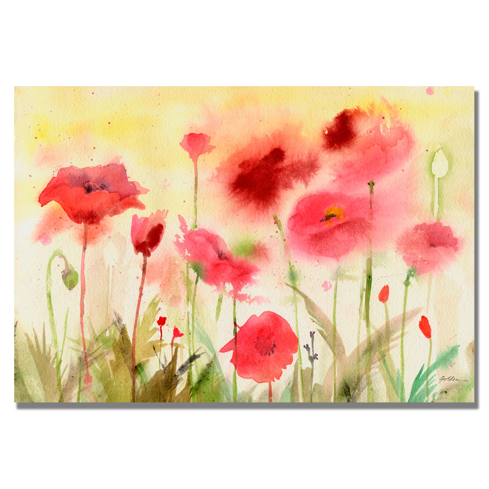 Shelia Golden 'Poppy Field' Canvas Art 16 X 24
