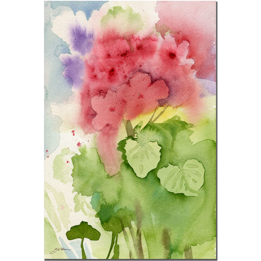 Sheila Golden 'Pink Geranium' Canvas Art 16 X 24