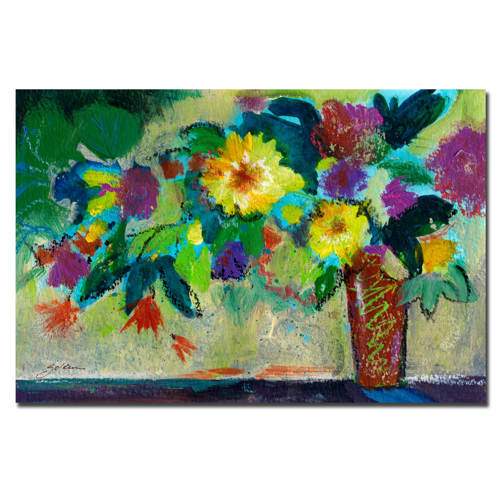 Sheila Golden 'Green Bouquet' Canvas Art 16 X 24