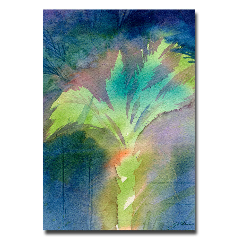 Sheila Golden 'Night Palm' Canvas Art 16 X 24