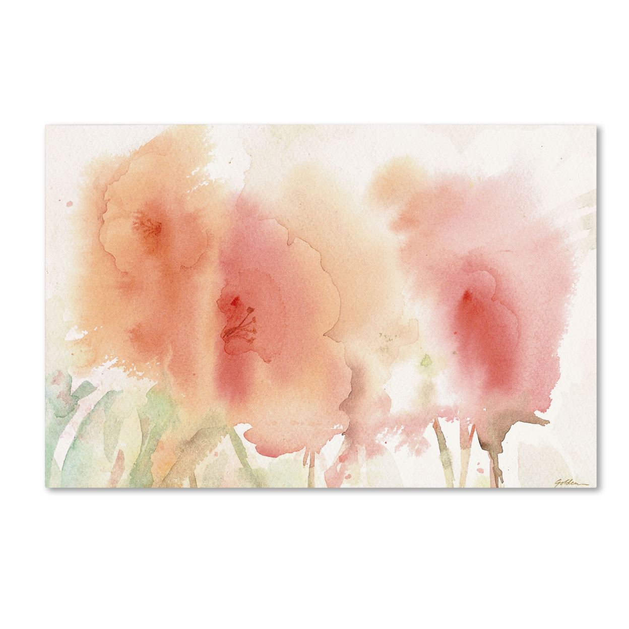 Sheila Golden 'Coral Composition' Canvas Art 16 X 24