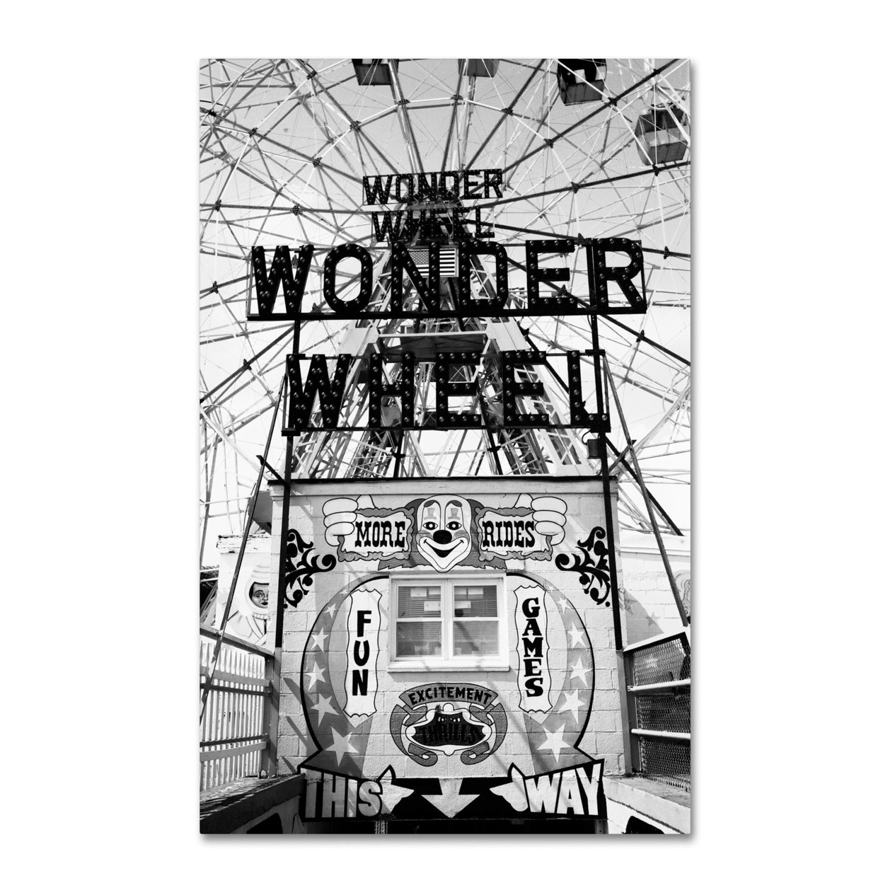Yale Gurney 'Coney Island Wonder Wheel This Way' Canvas Art 16 X 24