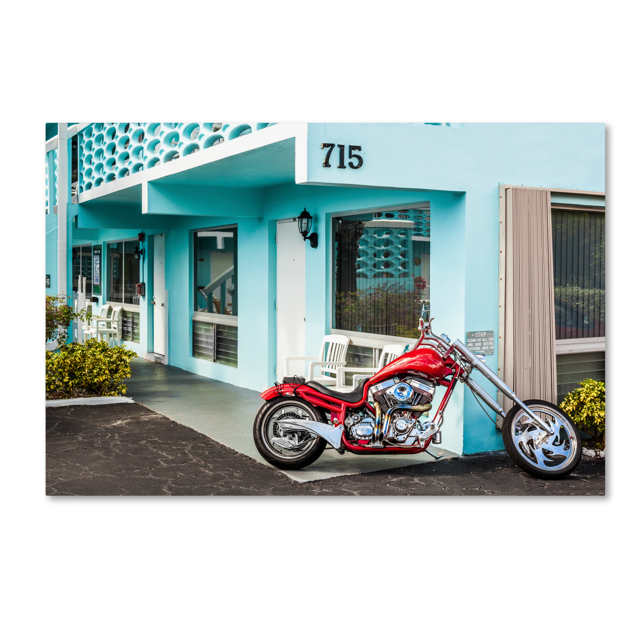 Yale Gurney 'Red Motorcycle' Canvas Art 16 X 24