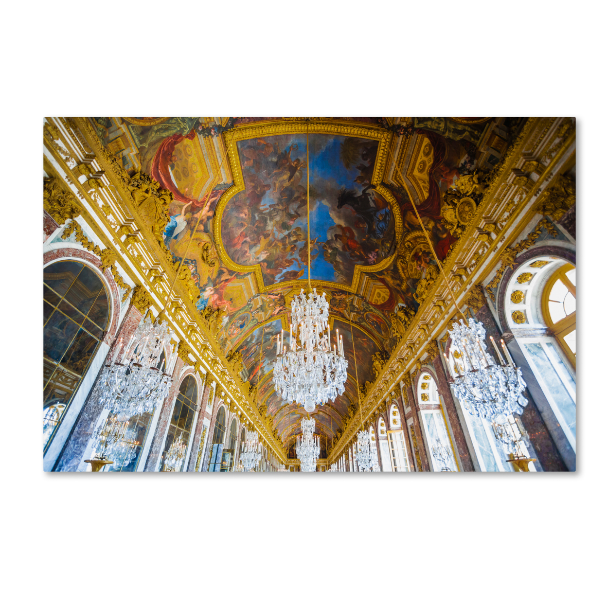 Yale Gurney 'Versailles Hall Of Windows' Canvas Art 16 X 24