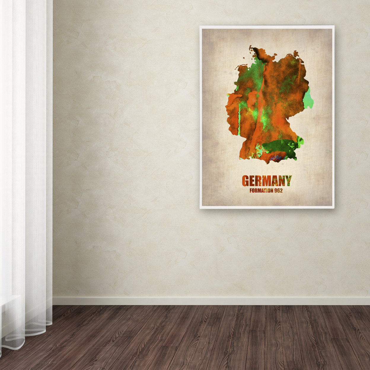 Naxart 'Germany Watercolor Map' Canvas Art 18 X 24