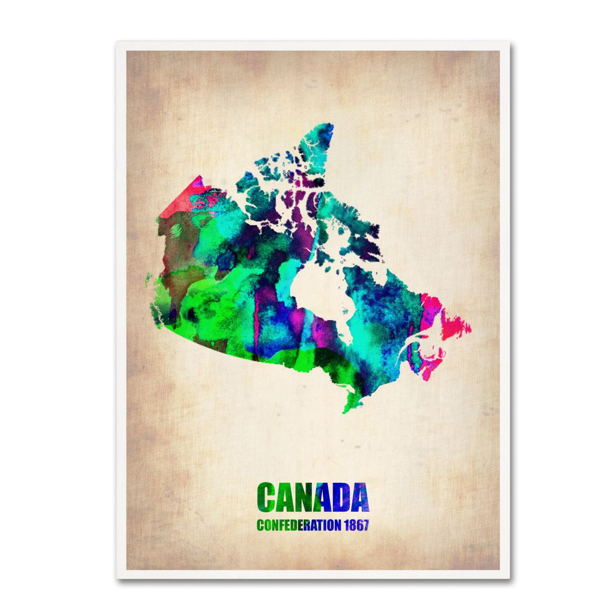 Naxart 'Canada Watercolor Map' Canvas Art 18 X 24