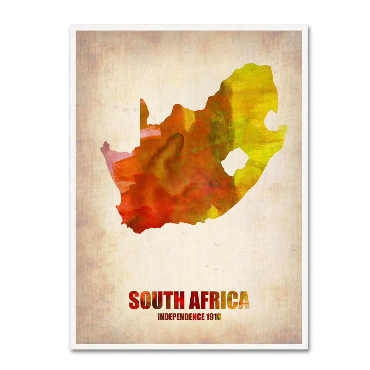 Naxart 'South Africa Watercolor Map' Canvas Art 18 X 24