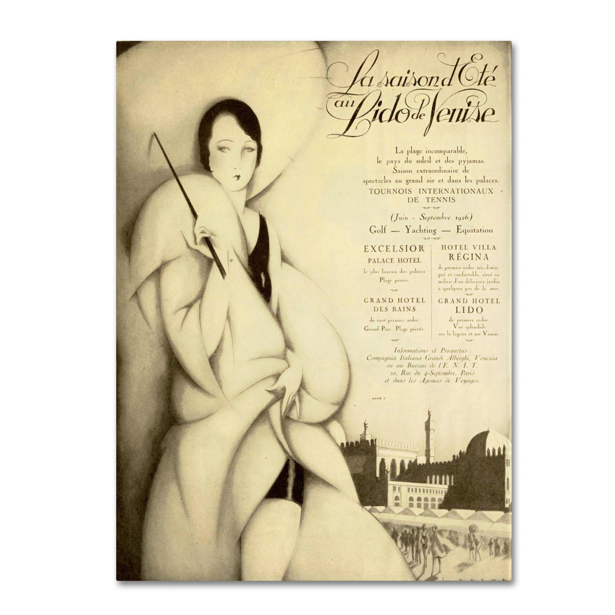 Vintage Apple Collection 'Venise Hotel' Canvas Art 18 X 24
