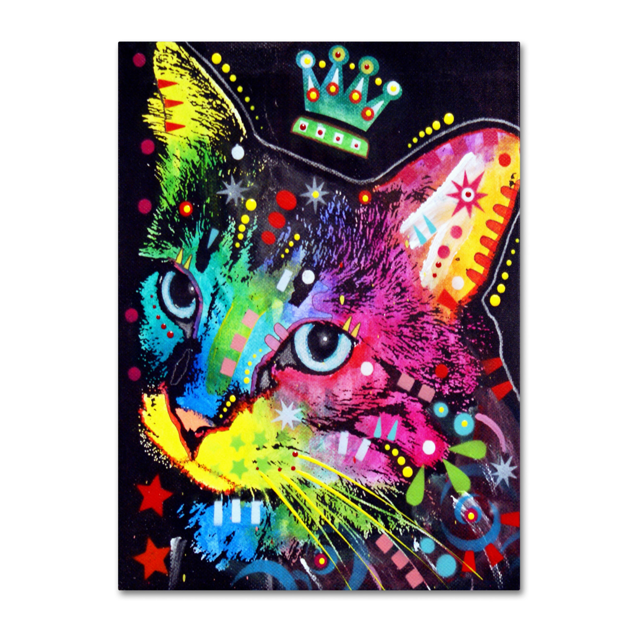 Dean Russo 'Thinking Cat Crowned' Canvas Art 18 X 24