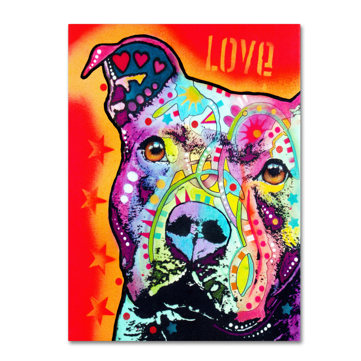 Dean Russo 'Thoughtful Pitbull' Canvas Art 18 X 24