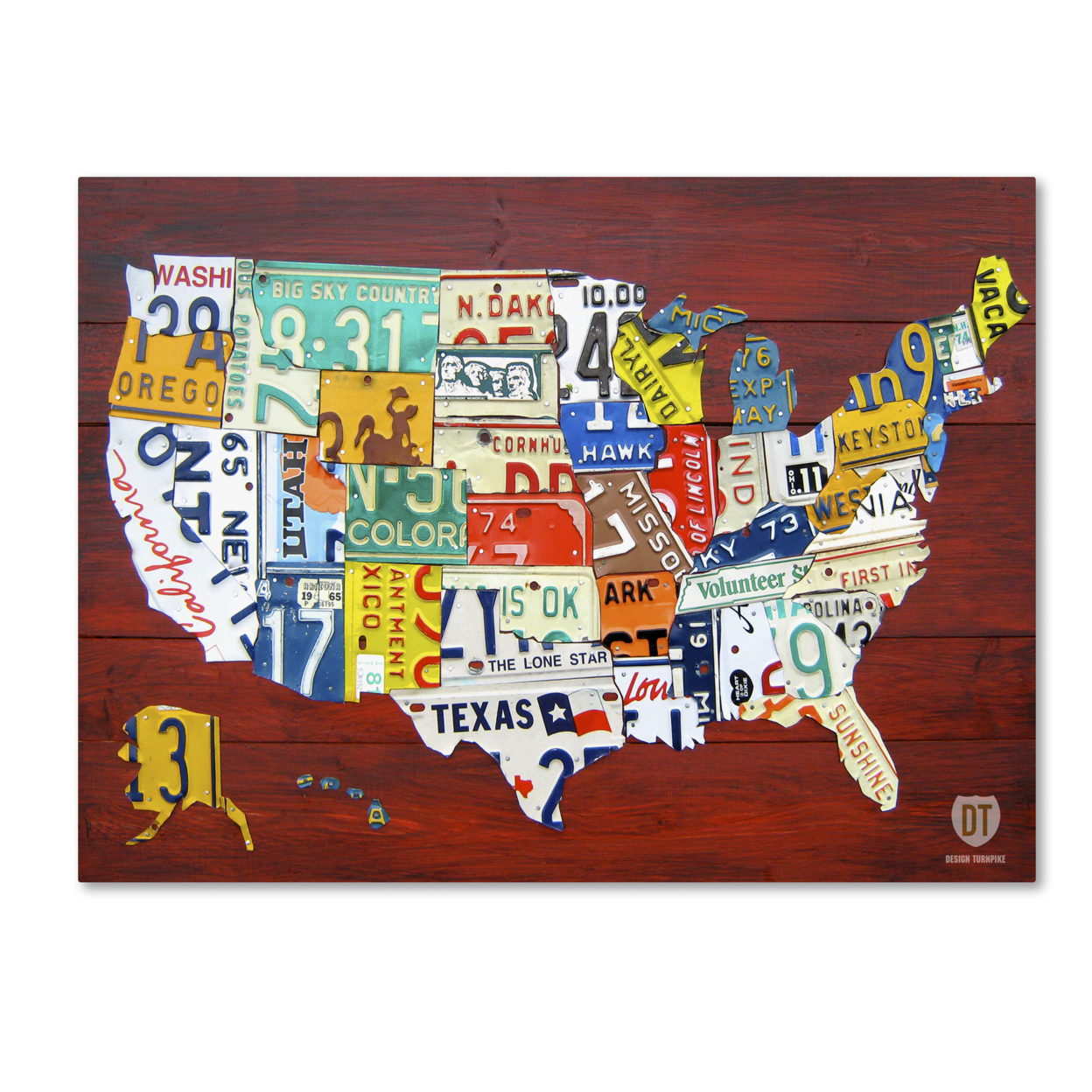 Design Turnpike 'License Plate Map USA' Canvas Art 18 X 24
