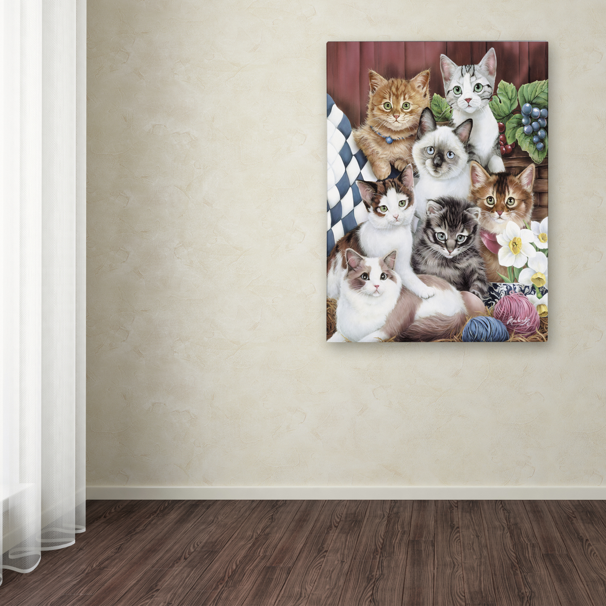 Jenny Newland 'Cuddly Kittens' Canvas Art 18 X 24