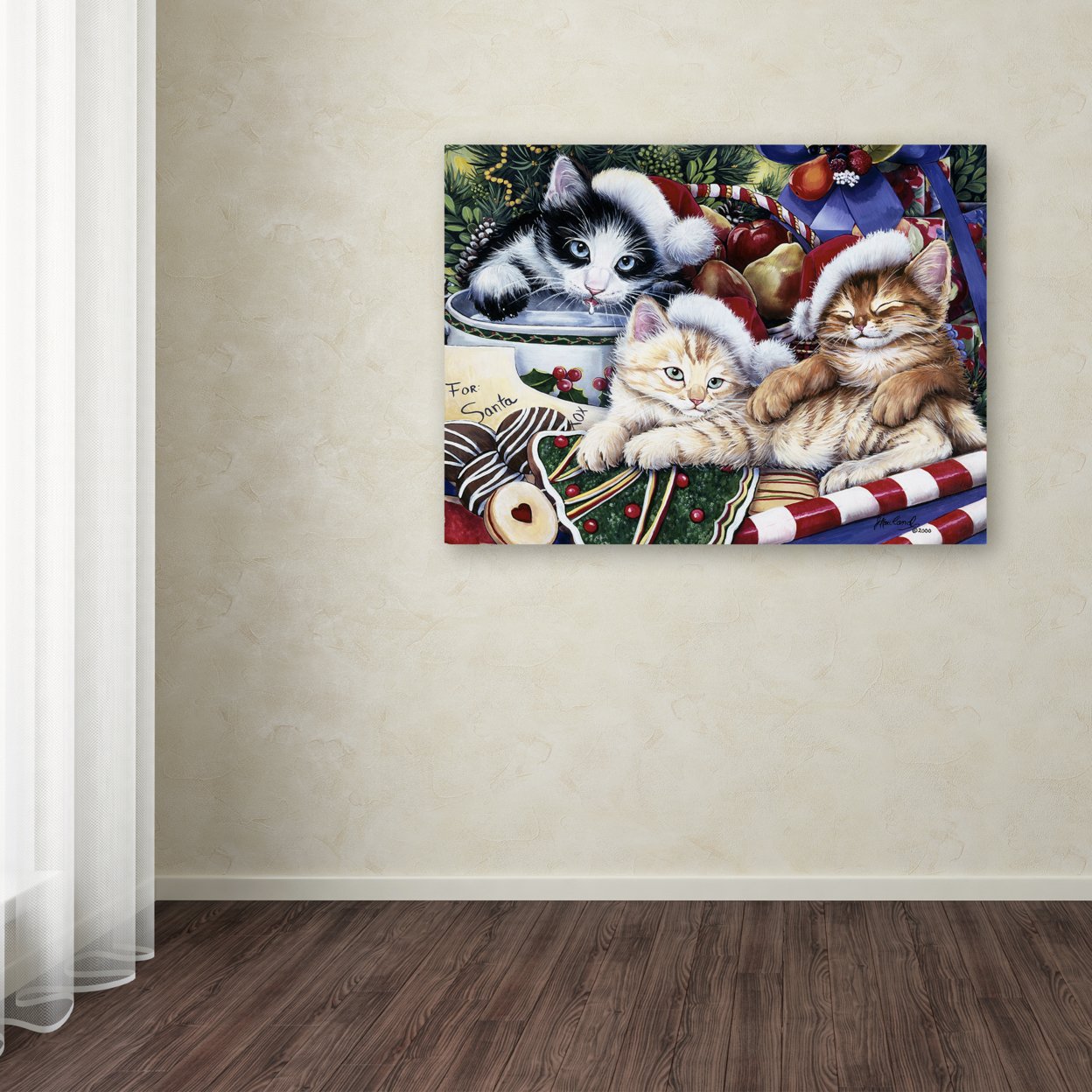 Jenny Newland 'Meowy Christmas 2' Canvas Art 18 X 24