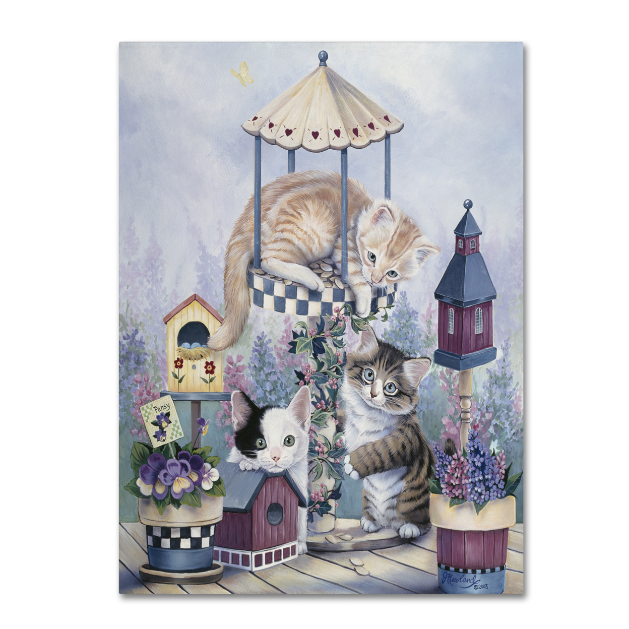Jenny Newland 'Cat Carousel' Canvas Art 18 X 24