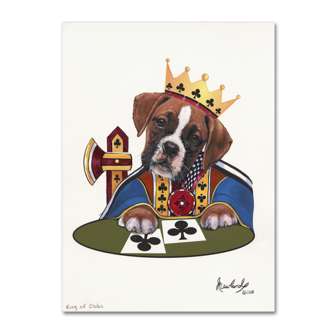 Jenny Newland 'King Of Clubs' Canvas Art 18 X 24