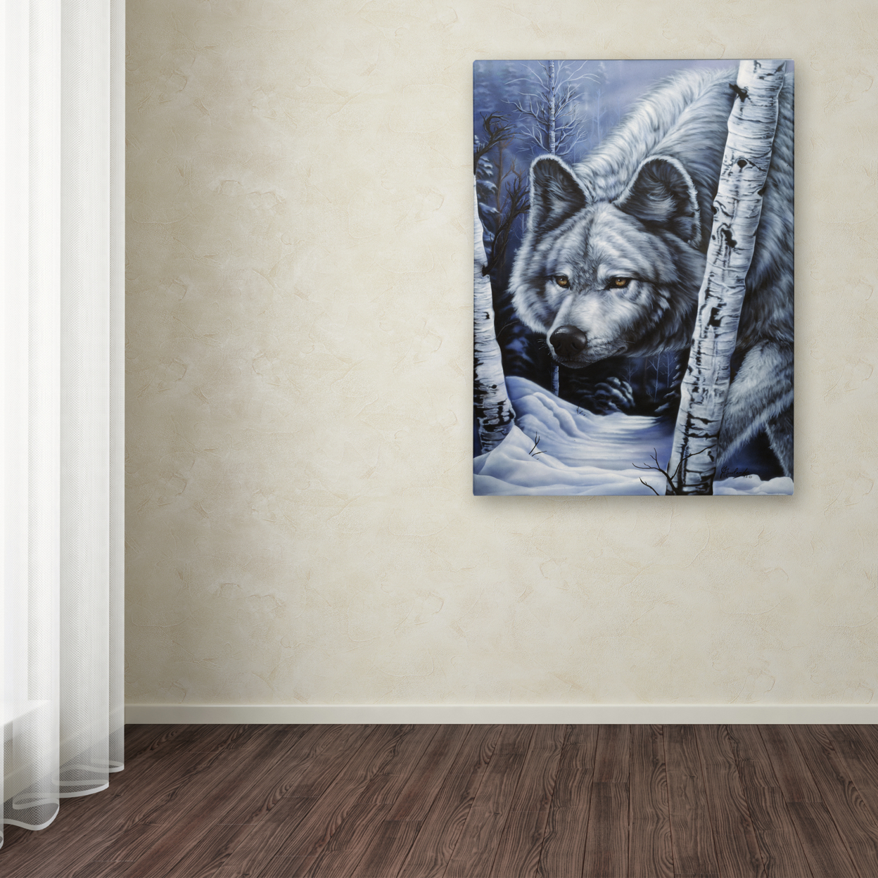 Jenny Newland 'White Wolf' Canvas Art 18 X 24