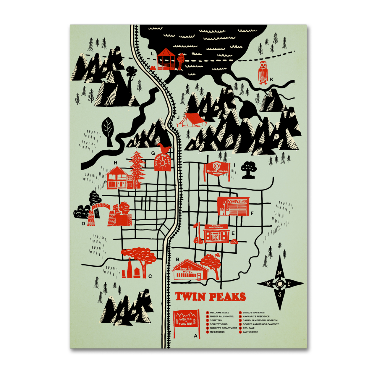 Robert Farkas 'Welcome To Twin Peaks' Canvas Art 18 X 24