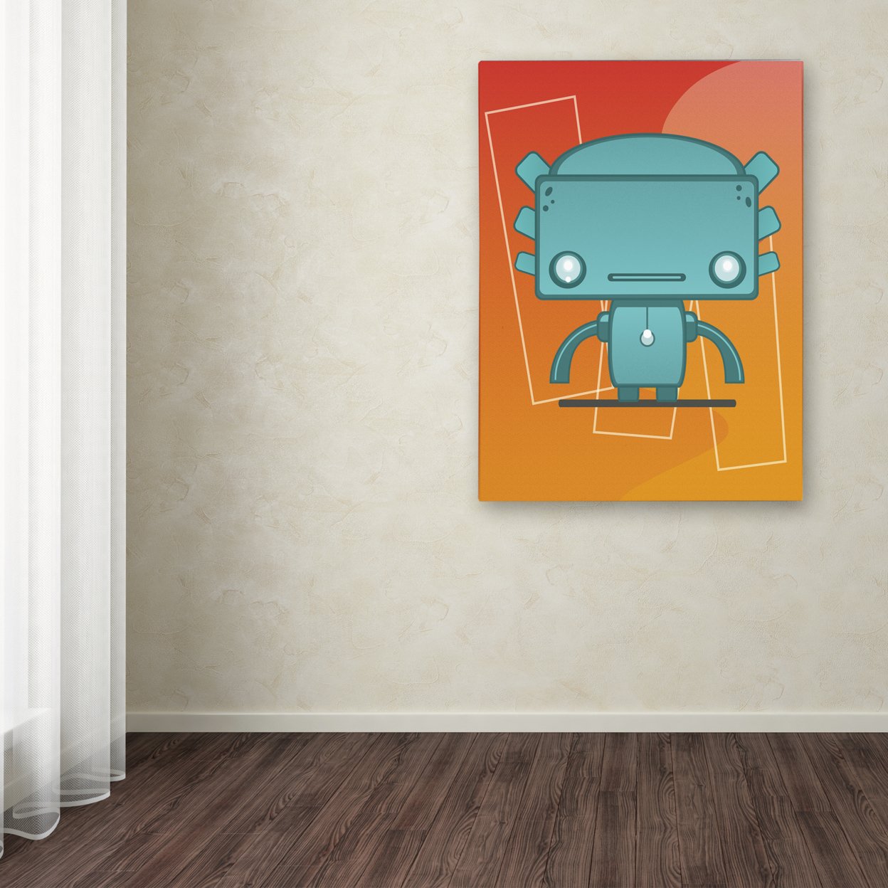Craig Snodgrass 'Retro Robot Aqua' Canvas Art 18 X 24