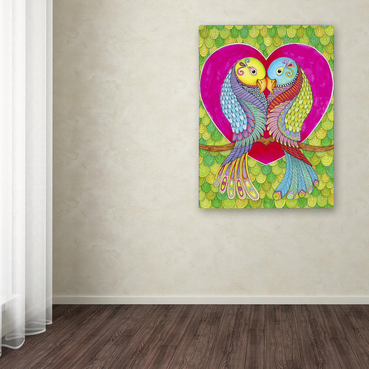 Hello Angel 'Lovebirds In Colour' Canvas Art 18 X 24
