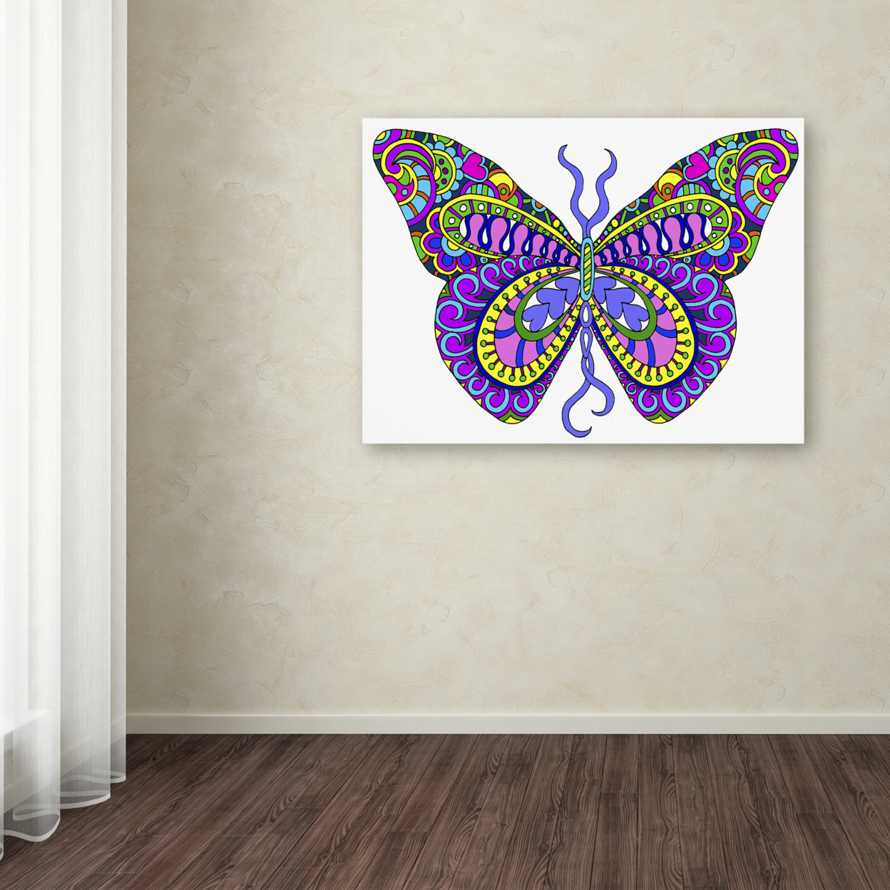 Kathy G. Ahrens 'Bashful Garden Butterfly Blooming' Canvas Art 18 X 24