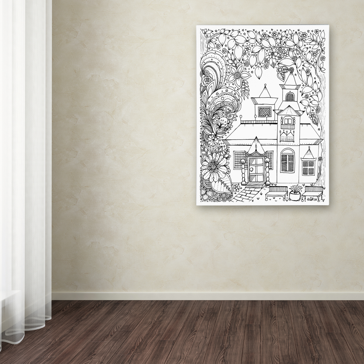 KCDoodleArt 'Japanese Inspired House' Canvas Art 18 X 24