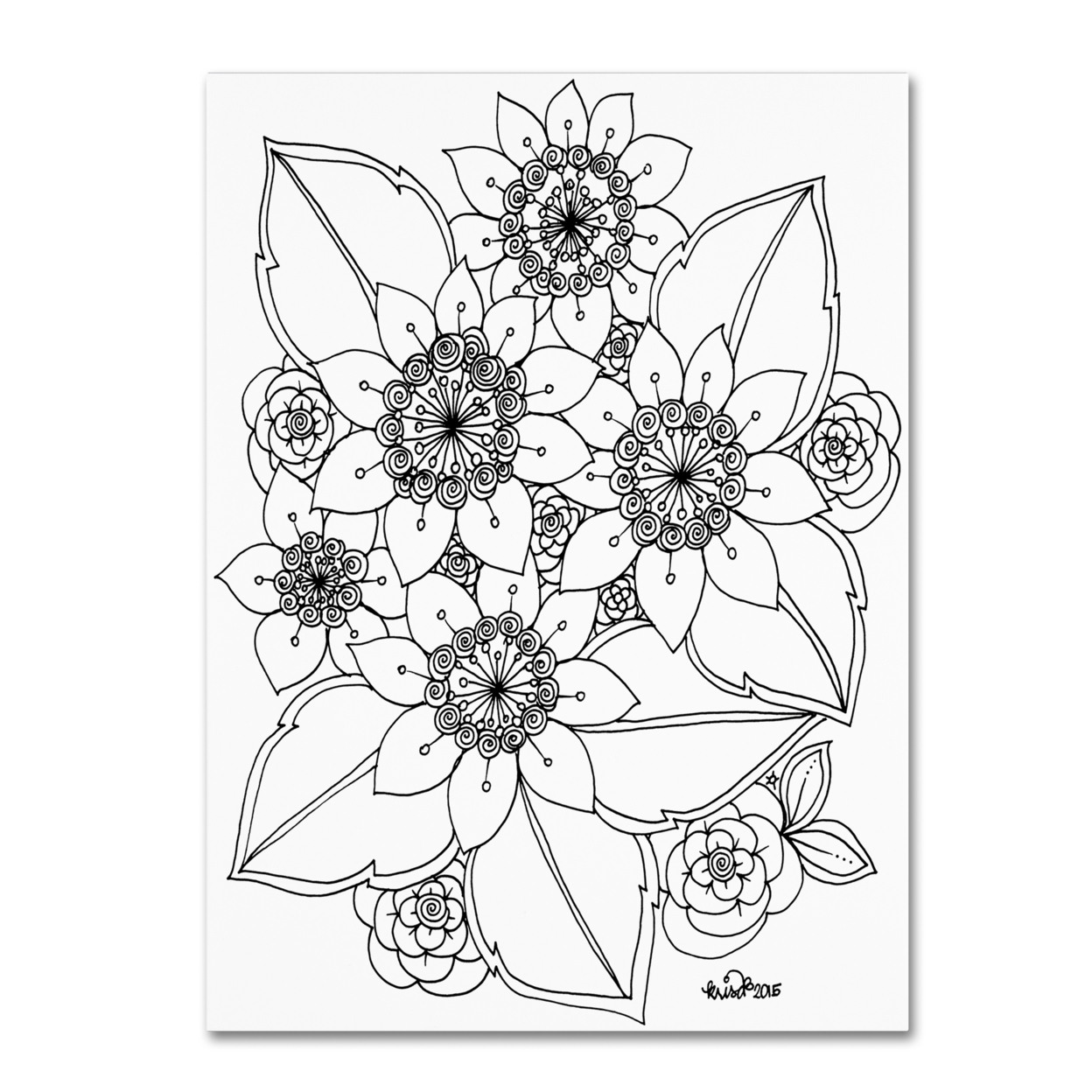 KCDoodleArt 'Flower Design 4' Canvas Art 18 X 24