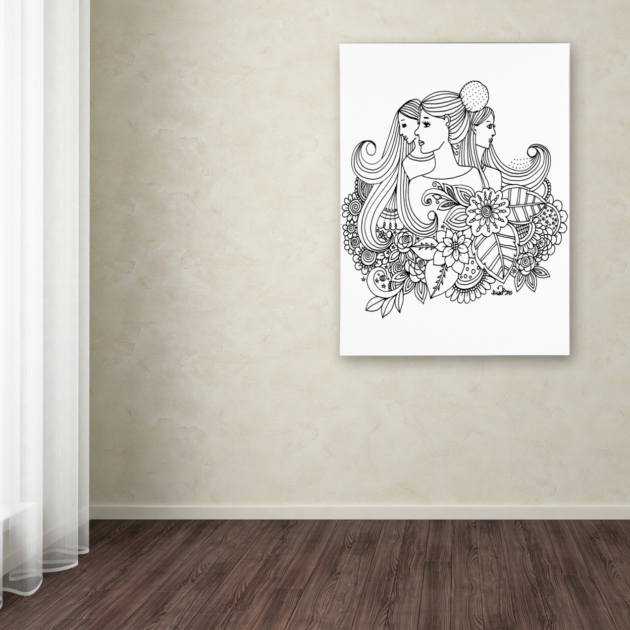 KCDoodleArt 'Flower Girls 16' Canvas Art 18 X 24