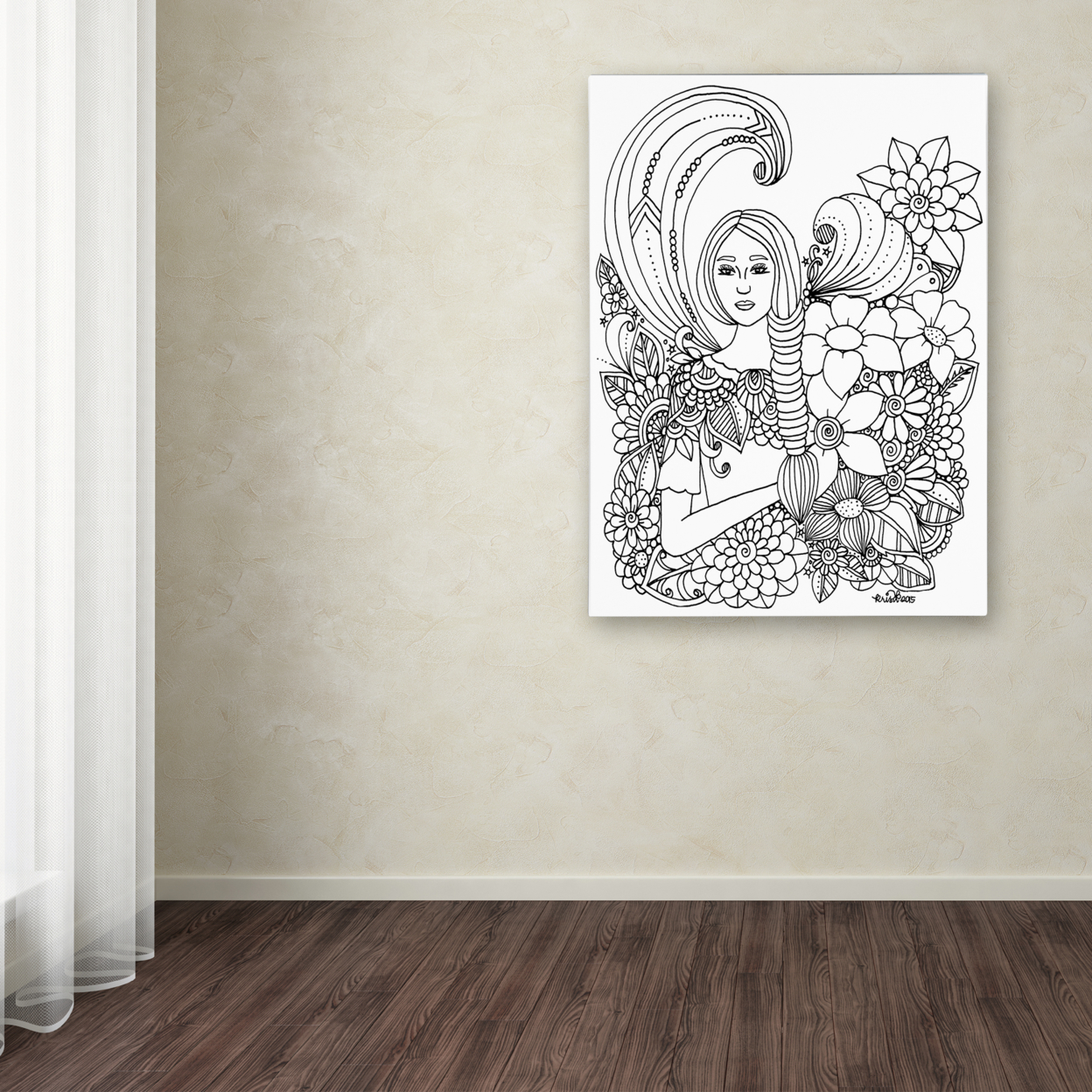 KCDoodleArt 'Flower Girls 14' Canvas Art 18 X 24