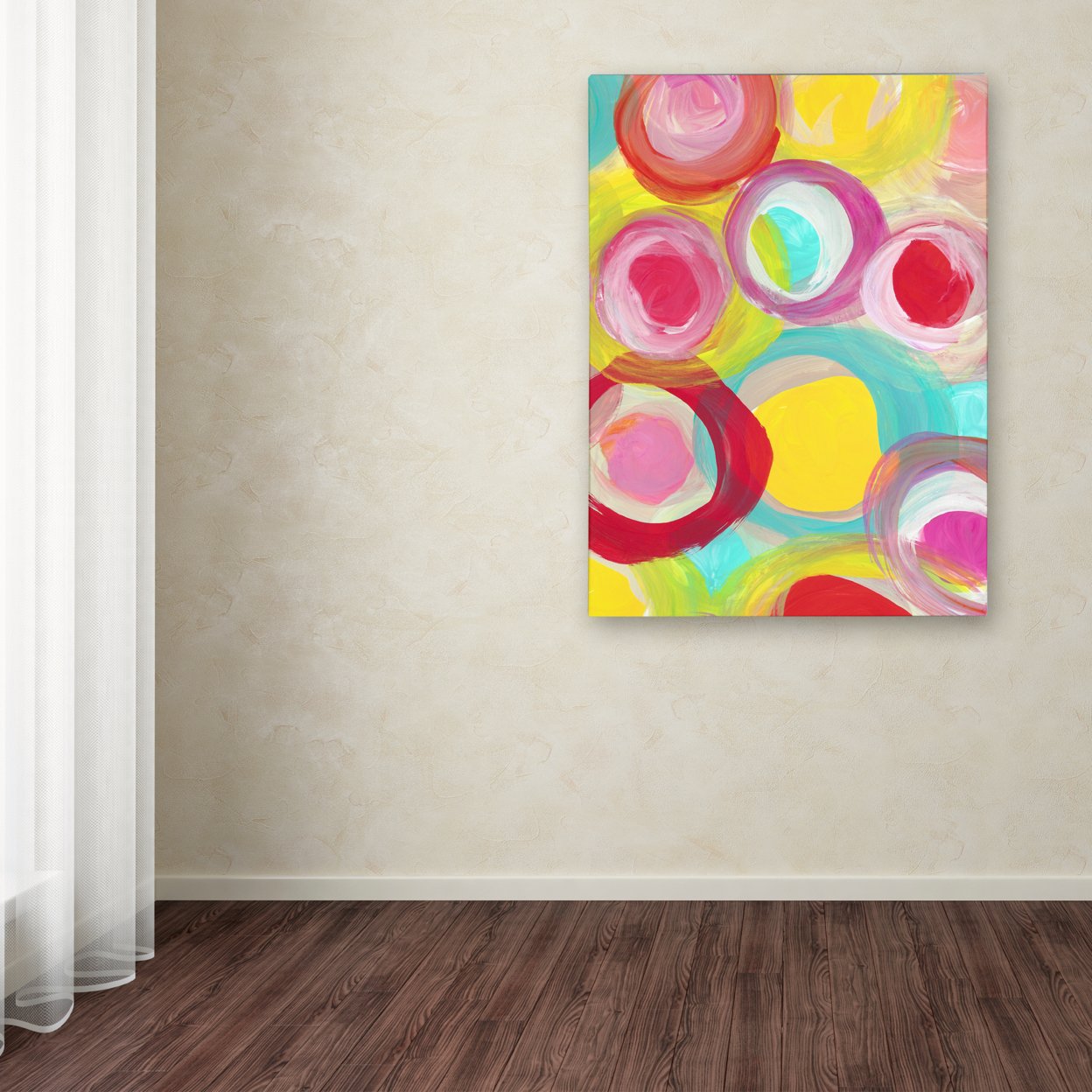 Amy Vangsgard 'Colorful Sun Circles Vertical 1' Canvas Art 18 X 24