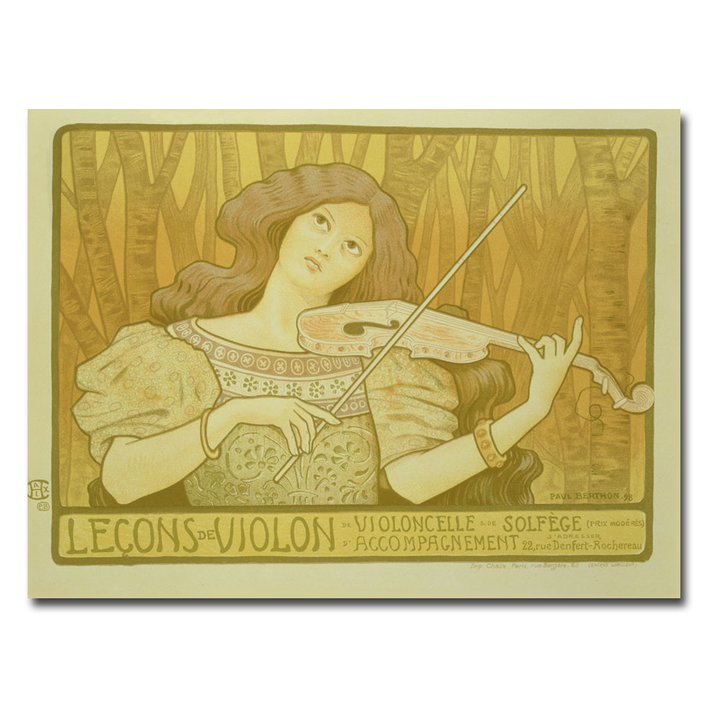 Paul Brethon 'Violin Lessons Rue Denfert-Rochereau' Canvas Art 18 X 24