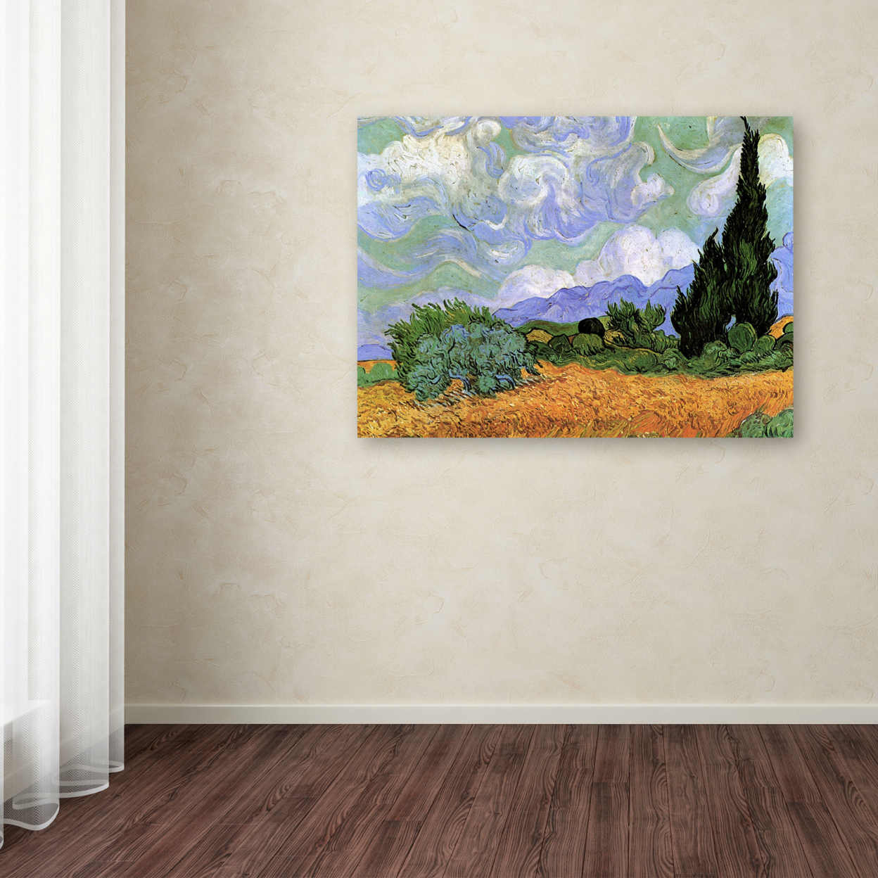 Vincent Van Gogh 'Wheatfield With Cypresses' Canvas Art 18 X 24