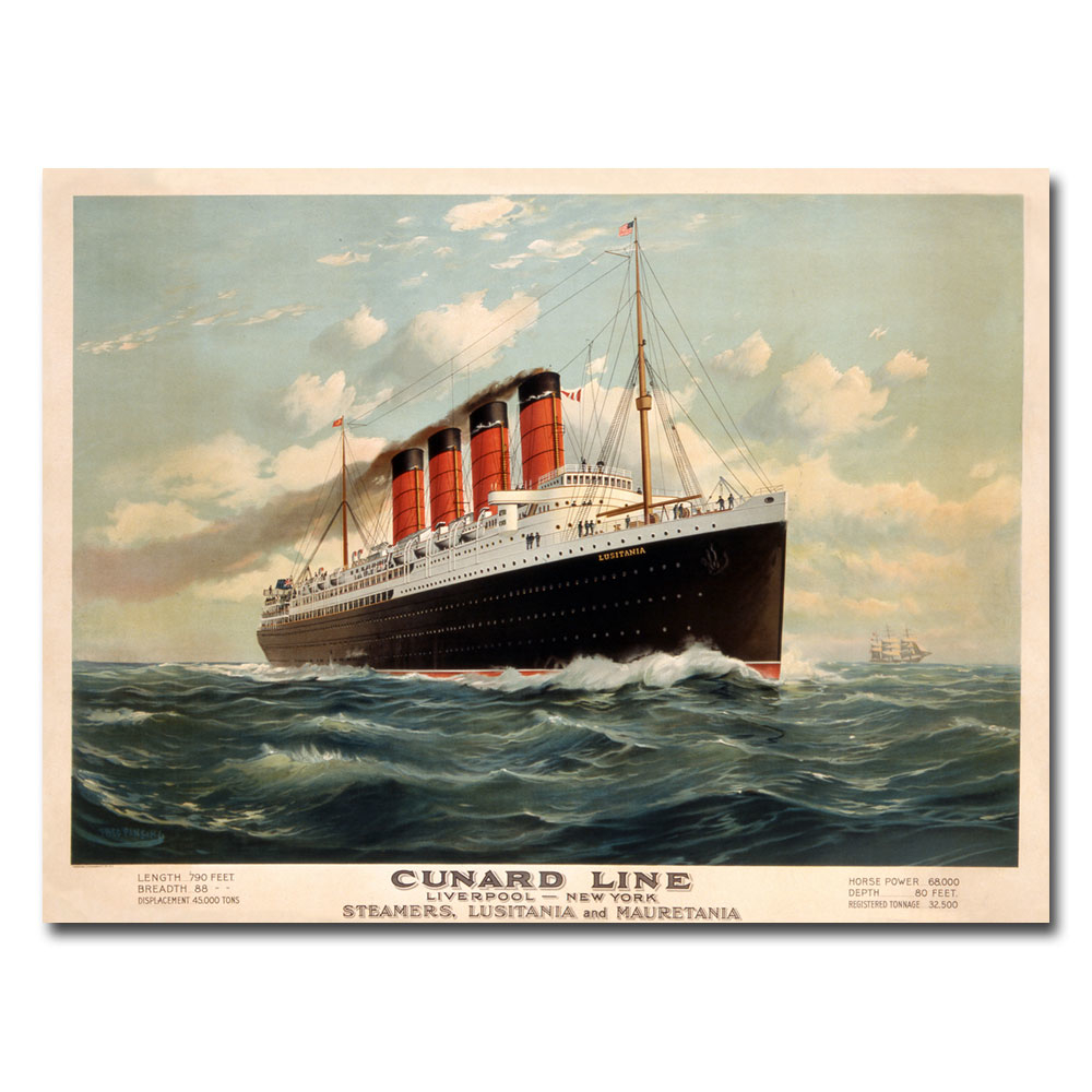 Fred Pansing 'Cunard Line 1908' Canvas Art 18 X 24