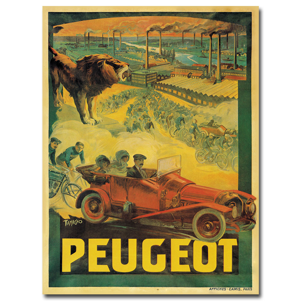 Francisco Tamagno 'Peugeot Cars 1908' Canvas Art 18 X 24
